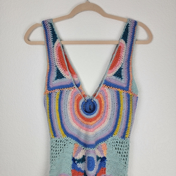 NWT Sea New York Karli Crochet Midi Dress Rainbow XS - Picture 11 of 17